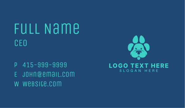 Cute Dog Pawprint Business Card Design Image Preview