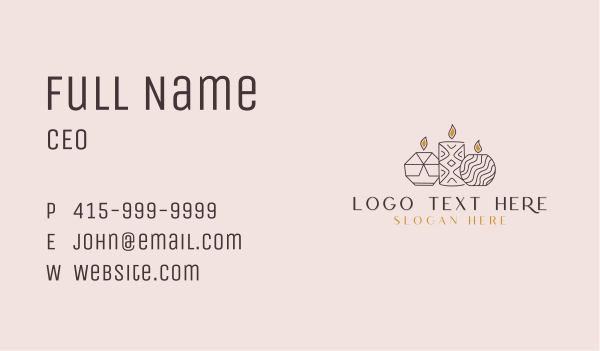Artisanal Decor Candles Business Card Design Image Preview