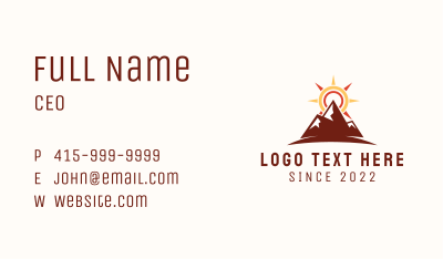 Sunset Mountain Hiking  Business Card Image Preview