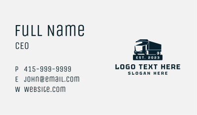 Modern Cargo Truck Emblem Business Card Image Preview