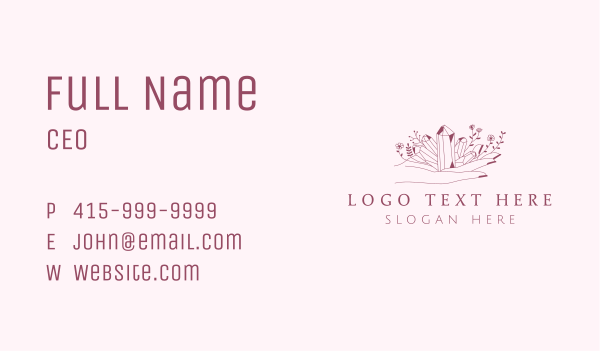 Flower Hand Crystals  Business Card Design Image Preview