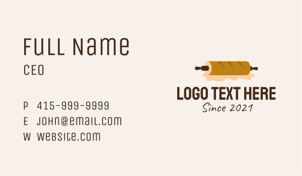 Rolling Pin Bread  Business Card Design Image Preview