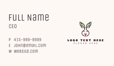 Bunny Head Leaves Business Card Image Preview
