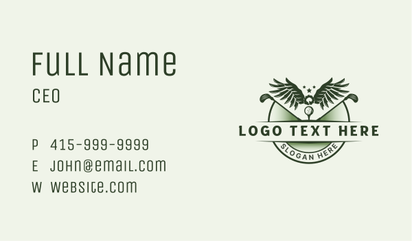 Golf Club Wings Business Card Design Image Preview