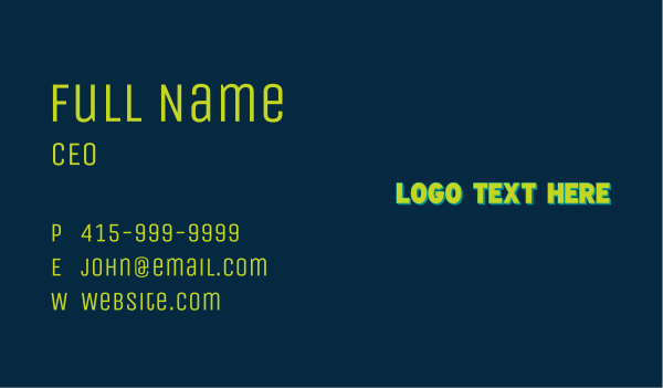 Retro Company Wordmark Business Card Design Image Preview