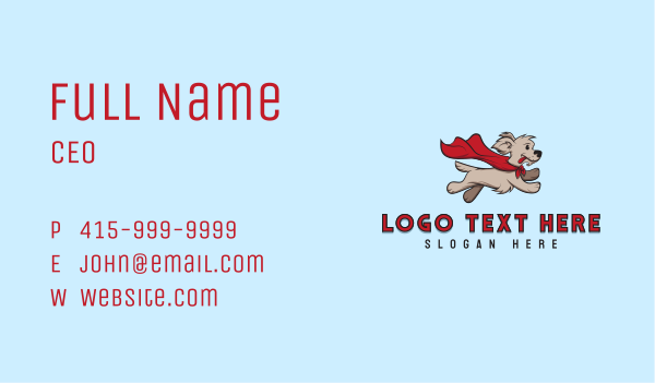 Hero Cape Dog Business Card Design Image Preview