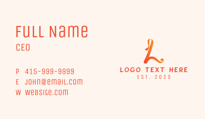 Advertising Ribbon Letter L Business Card Image Preview