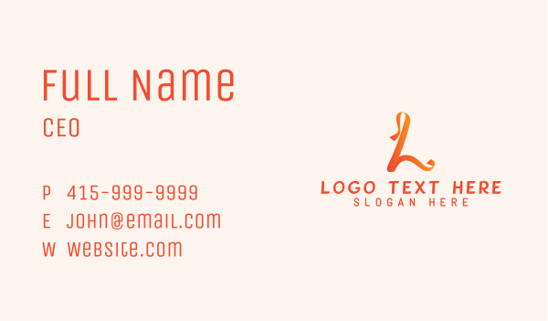 Advertising Ribbon Letter L Business Card Design Image Preview