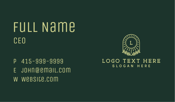 Sun Wreath Lettermark Business Card Design Image Preview