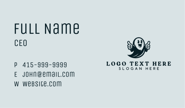 Spooky Ghost Costume Business Card Design Image Preview