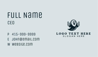 Spooky Ghost Costume Business Card Image Preview