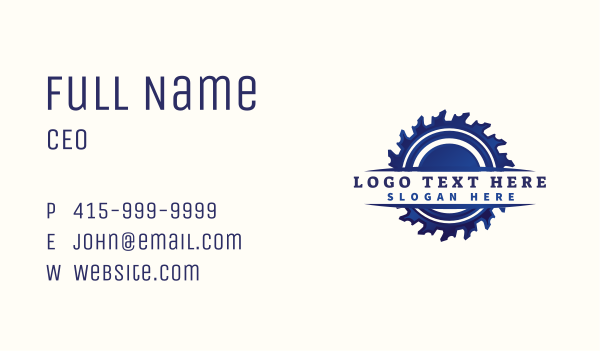 Saw Blade Industrial Business Card Design Image Preview