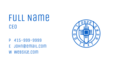 Blue Microchip Seal Business Card Image Preview