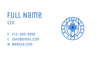 Blue Microchip Seal Business Card Image Preview