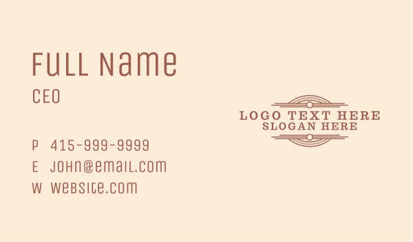 Classic Western Saloon Business Card Design Image Preview