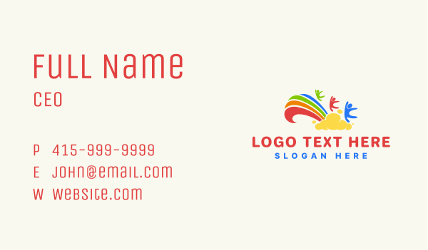 Creative Rainbow Playground Business Card Design Image Preview