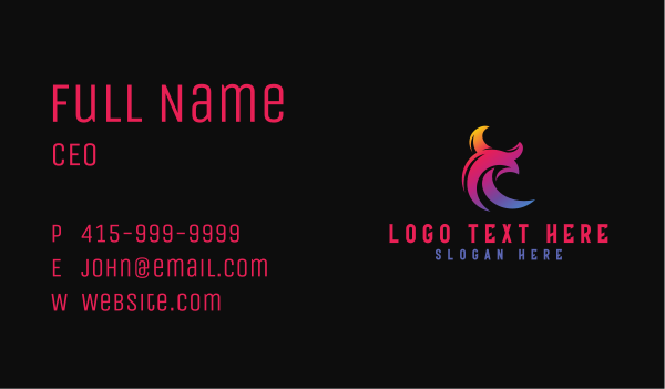 Gradient Wild Bull Business Card Design Image Preview