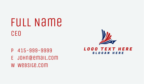 Flying American Eagle Business Card Design Image Preview