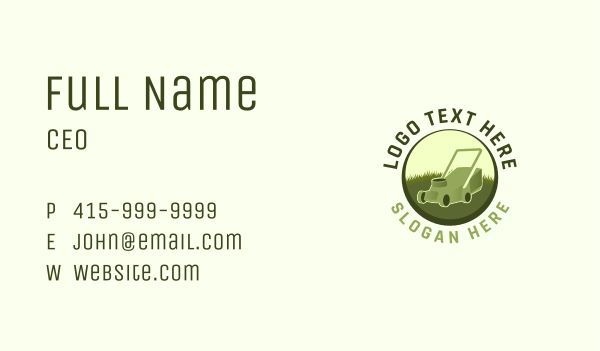 Landscaping Lawn Mower Business Card Design Image Preview