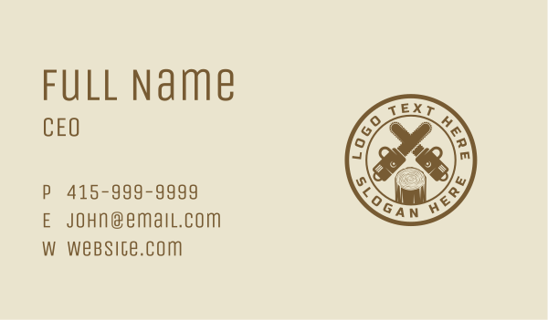 Chainsaw Woordwork Lumberjack Business Card Design Image Preview