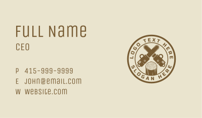 Chainsaw Woordwork Lumberjack Business Card Image Preview