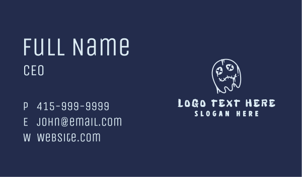 Creepy Graffiti Ghost  Business Card Design Image Preview