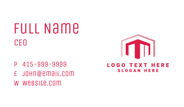 3D Geometric House Building Business Card Design Image Preview