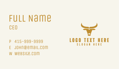 Golden Bull Horns  Business Card Image Preview