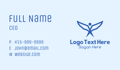 Blue Angel Wings Business Card Image Preview