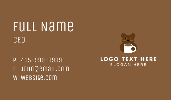 Brown Bear Coffee Business Card Design Image Preview