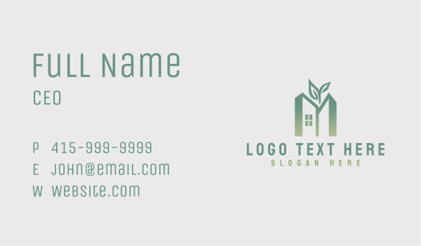 Leaf Building Letter M Business Card Design Image Preview