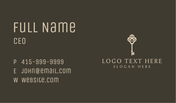 Luxe House Key Business Card Design Image Preview