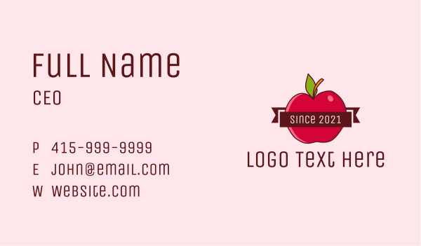 Apple Fruit Banner Business Card Design Image Preview