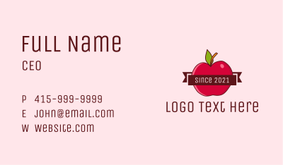 Apple Fruit Banner Business Card