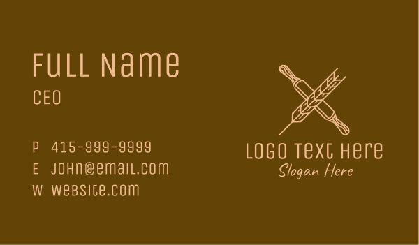 Rolling Pin Wheat Business Card Design