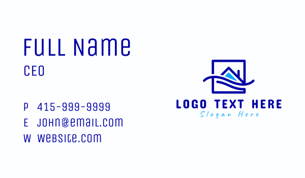 Beach House Wave Business Card Design Image Preview