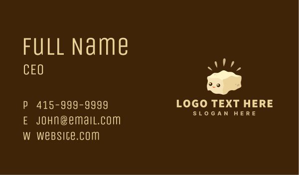 Cute Tofu Food Business Card Design Image Preview