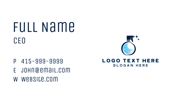 Cleaning Spray Bottle Disinfection Business Card Design Image Preview