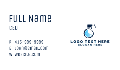 Cleaning Spray Bottle Disinfection Business Card Image Preview