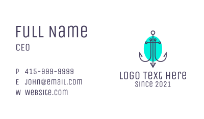 Minimalist Marine Anchor Business Card Image Preview