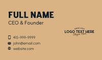 Funky Hipster Wordmark Business Card Image Preview