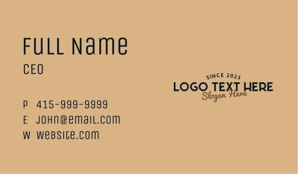 Funky Hipster Wordmark Business Card Design Image Preview