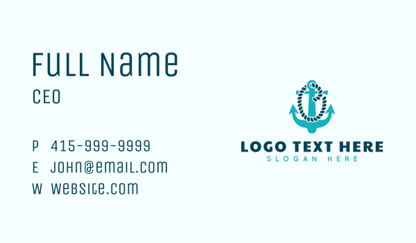 Anchor Rope Letter O Business Card Design Image Preview