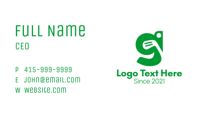 Golf Club Letter G  Business Card