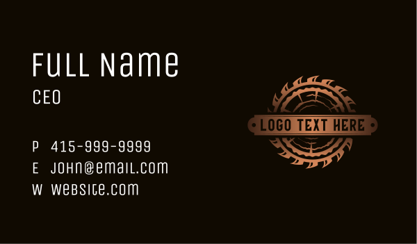 Sawmill Log Woodwork Business Card Design Image Preview