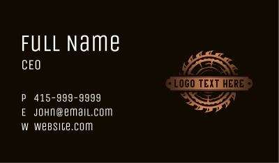 Sawmill Log Woodwork Business Card Image Preview