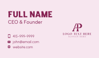 A & P Monogram Business Card Image Preview