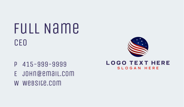 Globe American Flag Business Card Design Image Preview