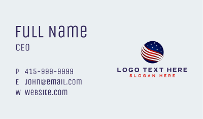 Globe American Flag Business Card Image Preview