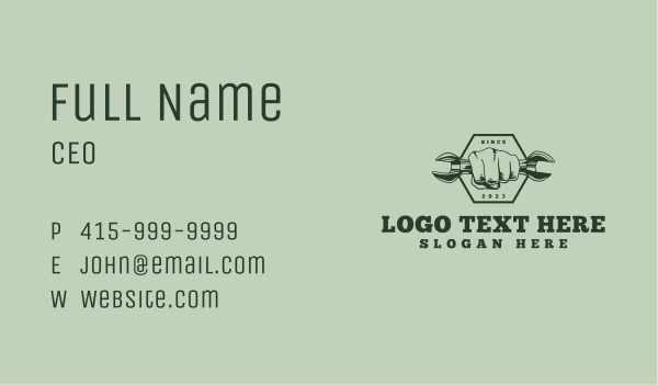 Wrench Fist Handyman Business Card Design Image Preview